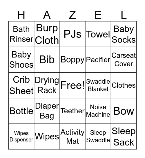 We Love Hazel Cate! Bingo Card