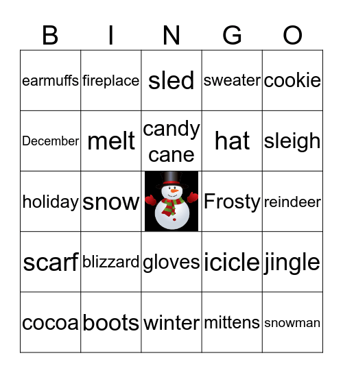 Winter Wonderland Bingo Card