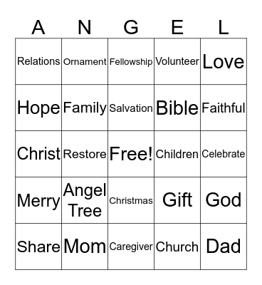 It Starts With A Gift Bingo Card