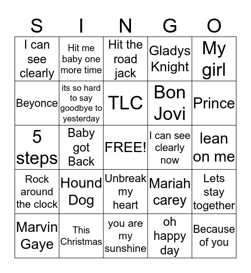 Bullying Bingo Card