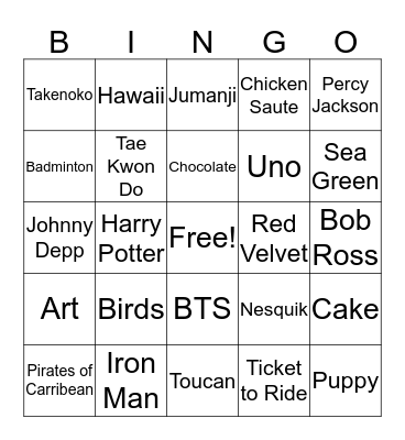 Shikha's 16th Birthday! Bingo Card