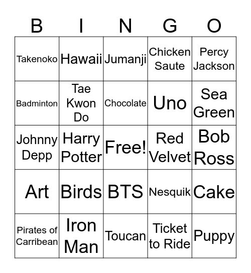 Shikha's 16th Birthday! Bingo Card