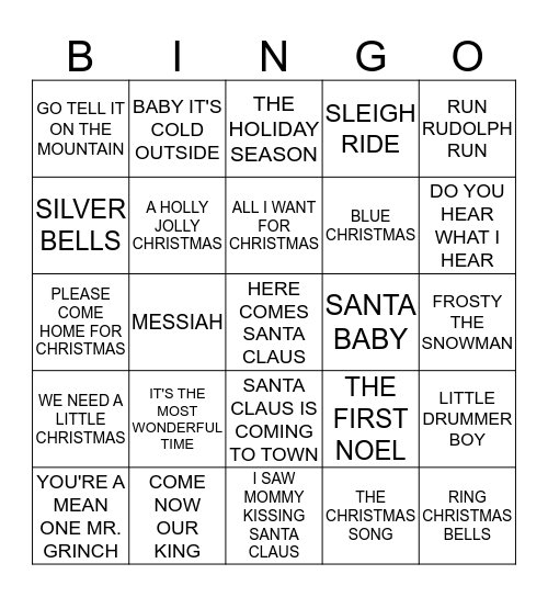 SODEXO CHRISTMAS PARTY Bingo Card