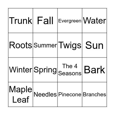 KINDERGARTEN BINGO Card