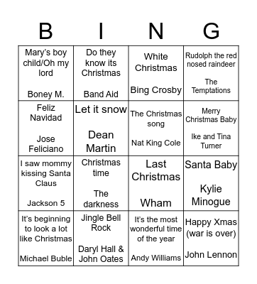 Kerstbingo Card