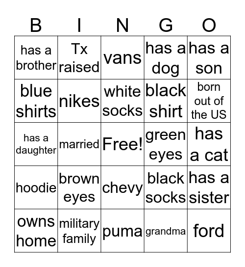 NJNG BINGO Card