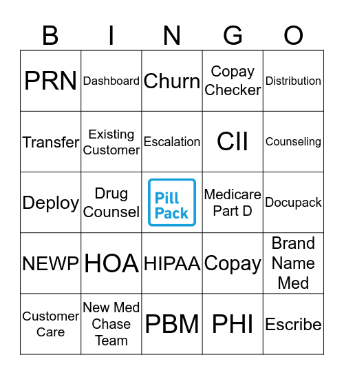 Glossary Bingo Card