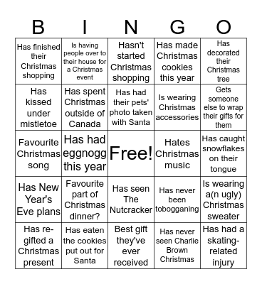 Christmas Bingo Card