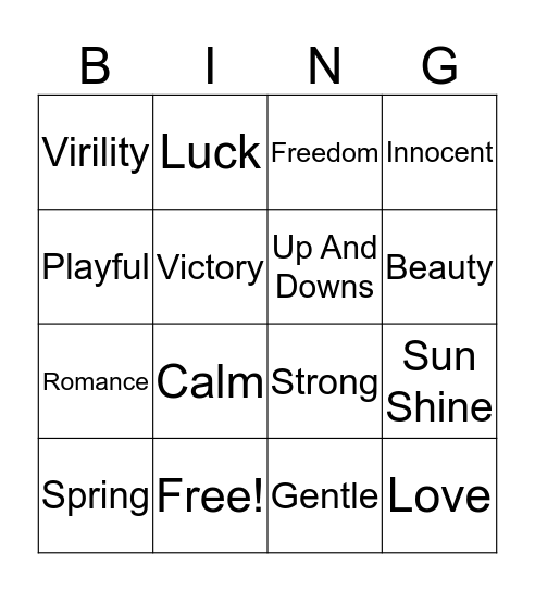 Symbols Bingo Card
