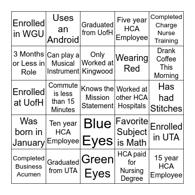 Ice Breaker Bingo Card