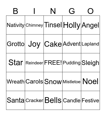 Christmas Bingo Card