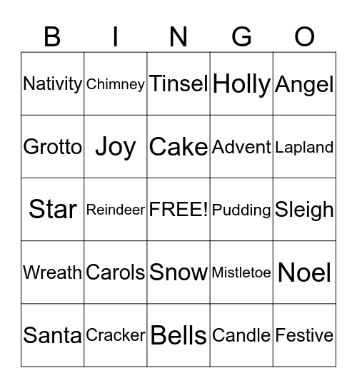 Christmas Bingo Card