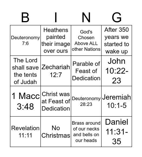 The Truth Behind Christmas Bing Bingo Card