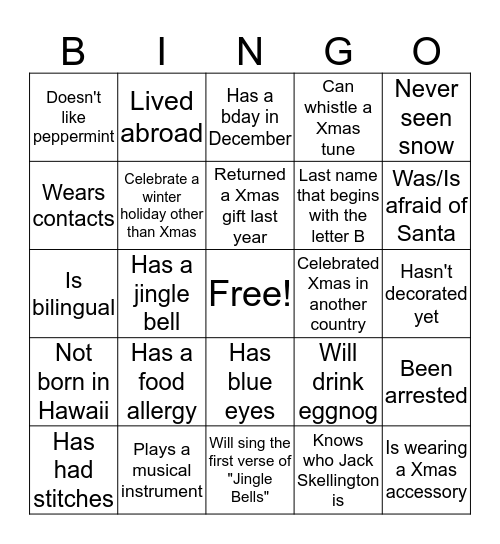 Find Someone Who... Bingo Card