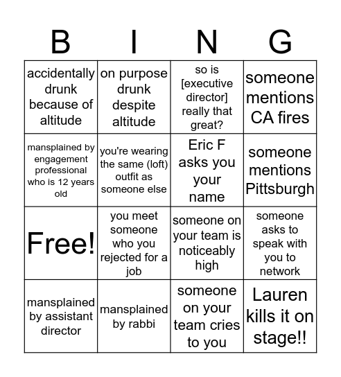 Handmaids HIGA Bingo Card