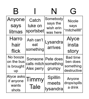 mates fest 2018 Bingo Card