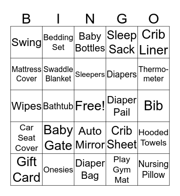 Lina & Rafik's Baby Shower Bingo Card
