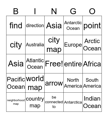 Reading Key-Book 2-unit 03/04 Bingo Card