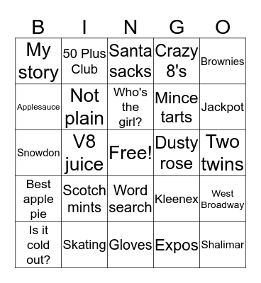 Mom bingo Card