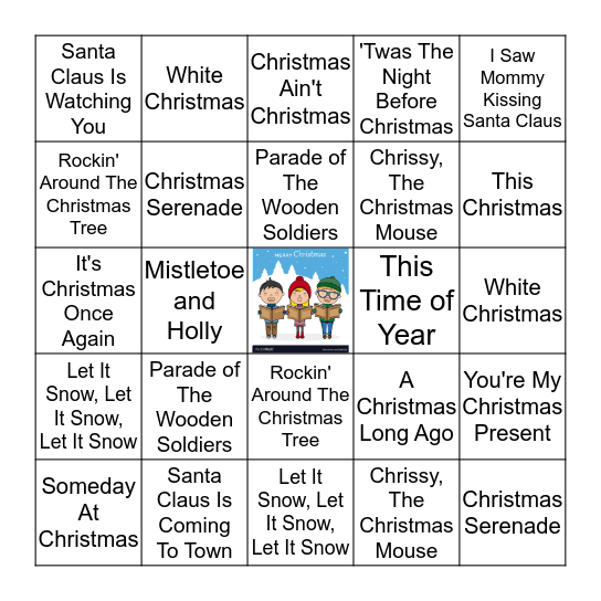 Christmas Songs Bingo Card