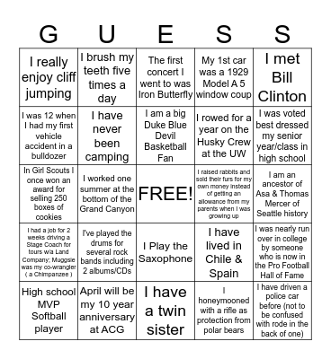 GUESS WHO?!? SCAVENGER HUNT Bingo Card
