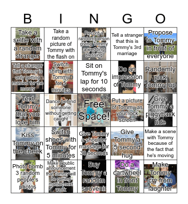 Tommy's Bachelor Bash Bingo - December 8th, 2018 Bingo Card