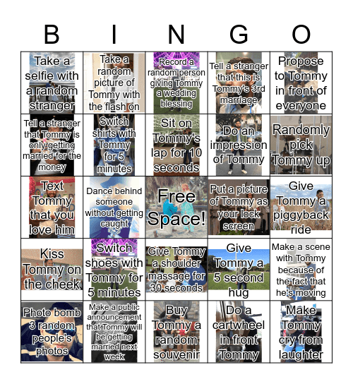 Tommy's Bachelor Bash Bingo - December 8th, 2018 Bingo Card