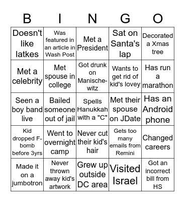 ECC PNO BINGO Card