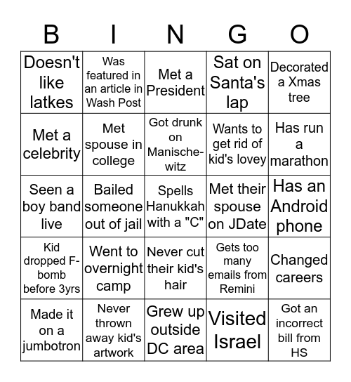 ECC PNO BINGO Card