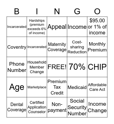 ACA BINGO Card
