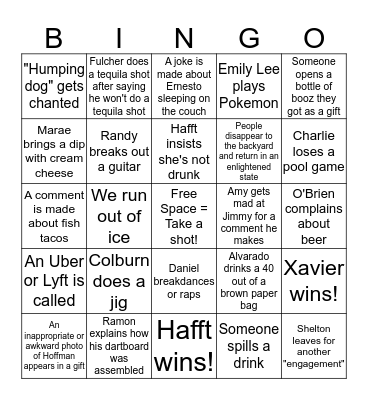 Football Party Bingo! Bingo Card