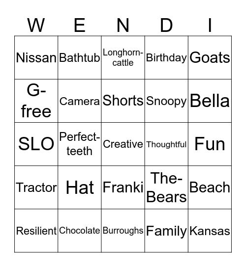 We're Celebrating Bingo Card