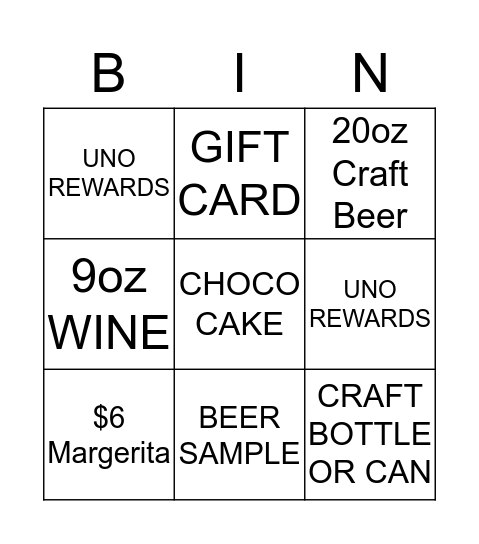 UNO BINGO Card