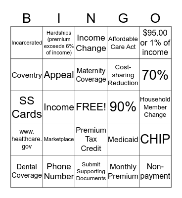 ACA BINGO Card