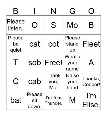 TEST REVIEW Bingo Card
