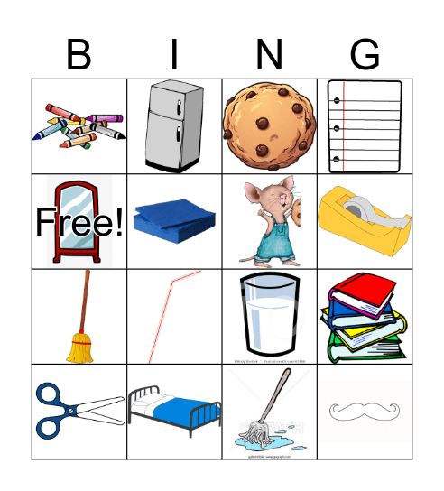 If You Give A Mouse A Cookie Bingo  Bingo Card