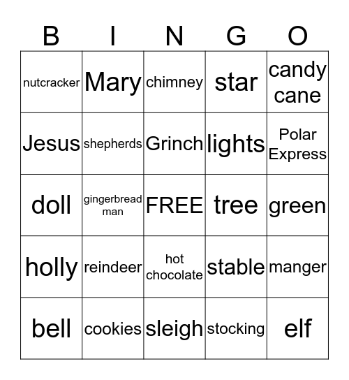 Christmas Bingo Card