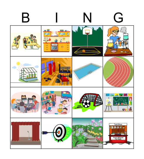 School Facilities Bingo Card