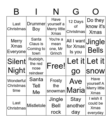 Christmas Bingo Card