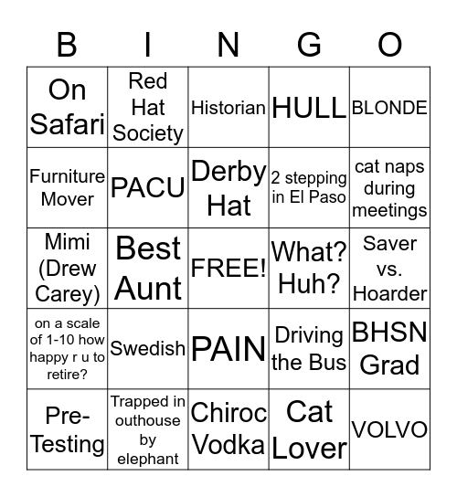 GAIL Bingo Card