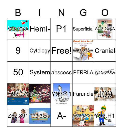 Holiday Medical Coding Bingo Card