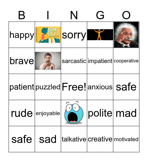 FEELINGS Bingo Card