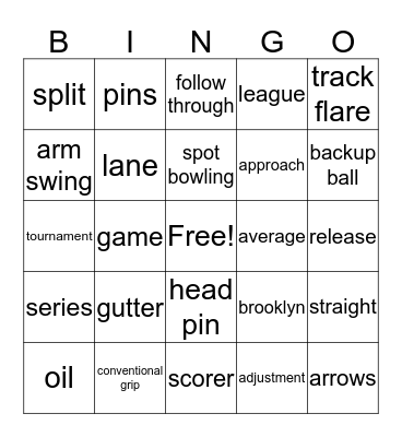 Bowling Bingo Card