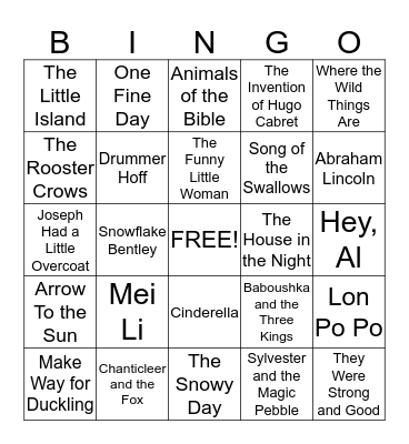 CALDECOTT MEDAL BINGO Card