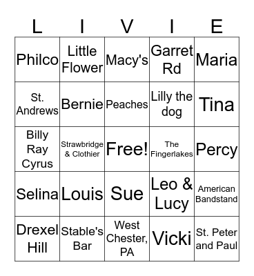 Livie Bingo Card