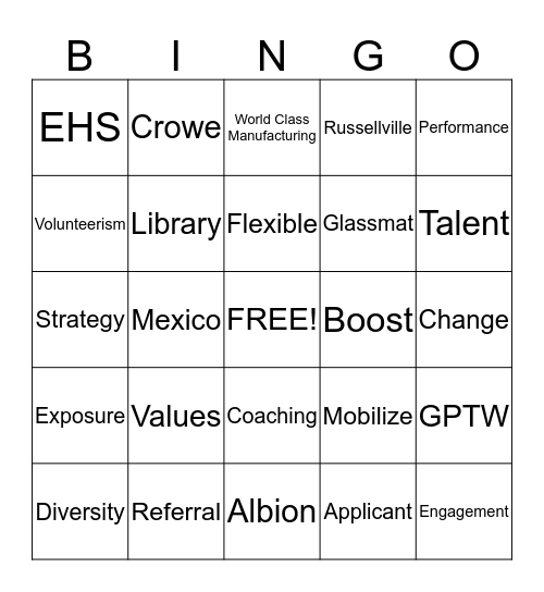 Keep Calm Call HR Bingo Card