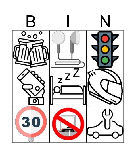 STL SafeDrive SaveLife Bingo Card