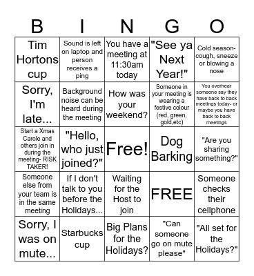 Make the Most of your Meeting BINGO Card