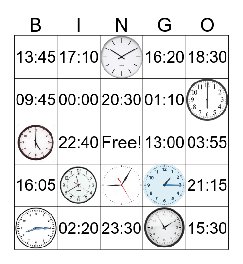 Klokkijken  Bingo Card