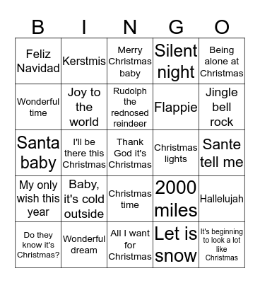 Kerstbingo Card